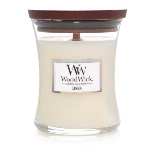 Аромасвеча Woodwick средняя Лен в Мосхозторг