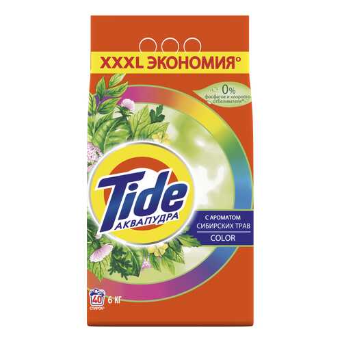 Стиральный порошок tide автомат 6 кг аквапудра color сибирские травы 8001841509587 606544 в Мосхозторг